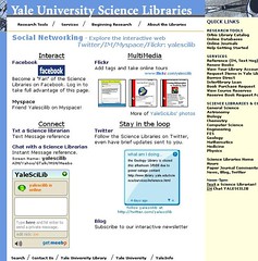 Social networking page - Yale Science Libraries 2.0 by Yale Science Libraries