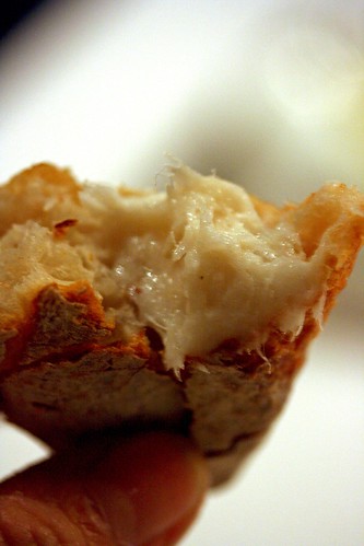 Mini baguette innards with a dollop of lardo