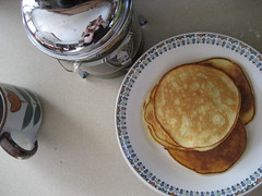 french press + pancakes