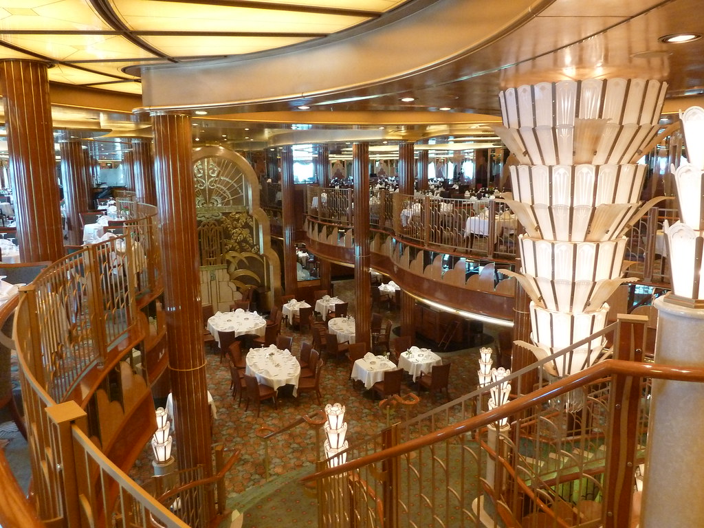 Brittannia Restaurant on Cunard Queen Elizabeth Cruise Ship