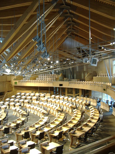 The Scottish Parliament debating chamber