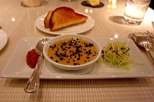Chicken liver and foie gras parfait, herb salad and toasted brioche