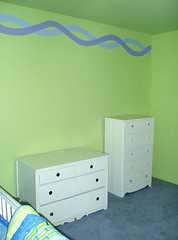 wall with dressers