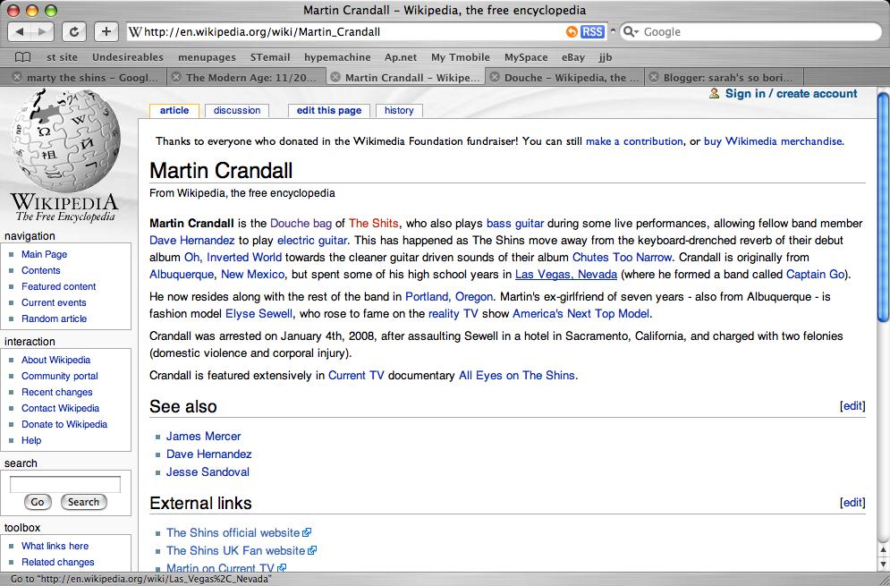 funny wikipedia. got to his wikipedia page!