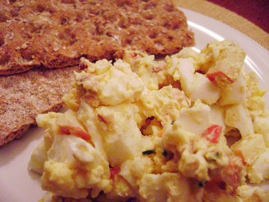 Heidi's egg salad recipe with wassa bread