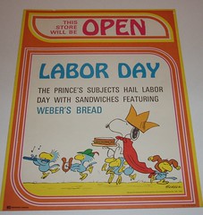 Peanuts Labor Day sign