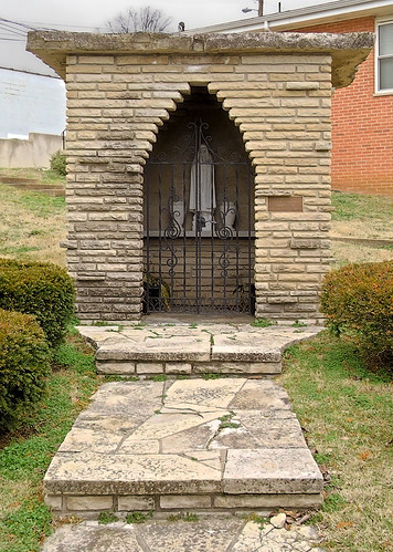 Saint Rose of Lima Roman Catholic Church, in De Soto, Missouri, USA - exterior Marian shrine
