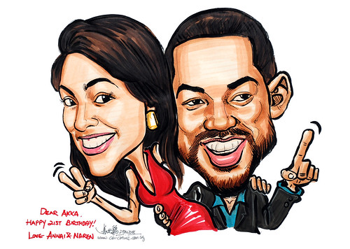 Caricatrue Will Smith and gal