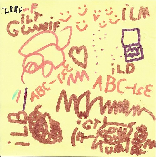 Zeke\'s Post-It drawings (June 11, 2011)
