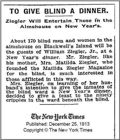 NYT - 1913 Dec 25 - New Years Dinner Blind