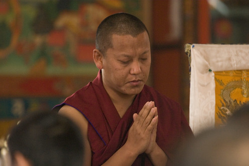 Ghar Shyabdug Rinpoche,  Tharlam Monastery, Lam Dre prayers, Boudha, Kathmandu, Nepal by Wonderlane