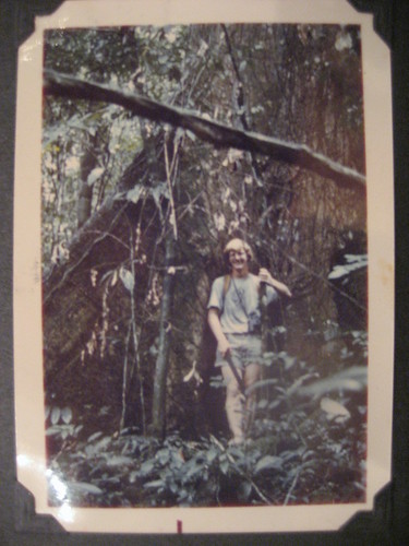 John in front of tree buttress