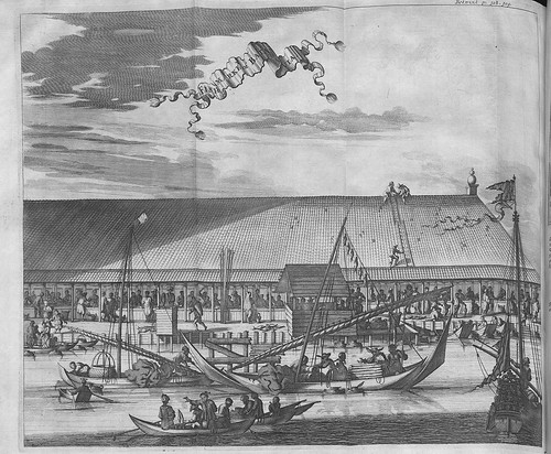 Fish Market of Batavia IN 'Voyages and Travels into Brasil and the East-Indies'