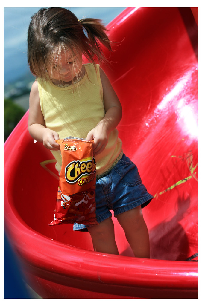 Which is better? To slide or eat cheetos?