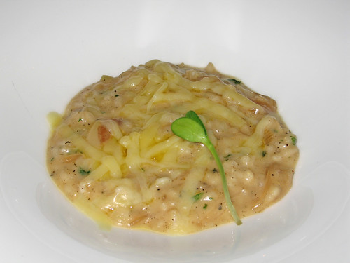 Chef Bob's Tasting Menu, Course 3: "French Onion" Risotto with Sweet Spring Onions and Gruyere de Comte