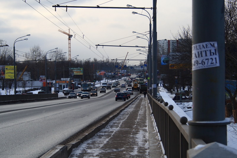 : Moscow. Sheremetievskay st. Bridge of railway.