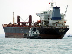 Empty tanker in the Straits