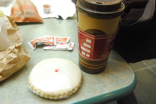 Vanilla bean latte(in the soy way) with Empire cookie