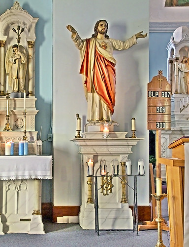 Saint Joseph Roman Catholic Church, in Bonne Terre, Missouri, USA - statue of the Sacred Heart of Jesus