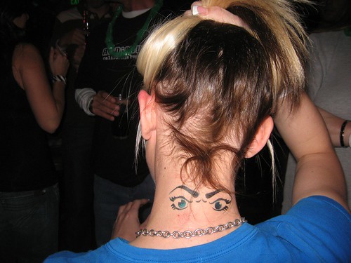 Women Neck with Airbrush Tattoos