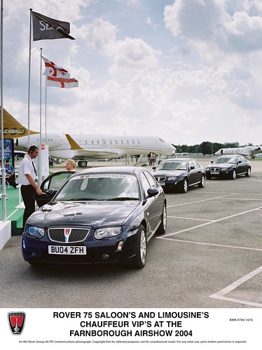 Rover 75 saloons's and limousine's chauffeur VIP's at the Farnborough 