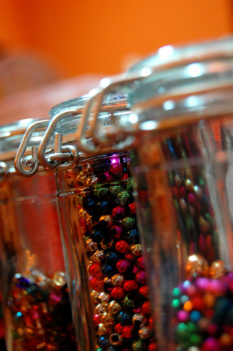 bottles with beads