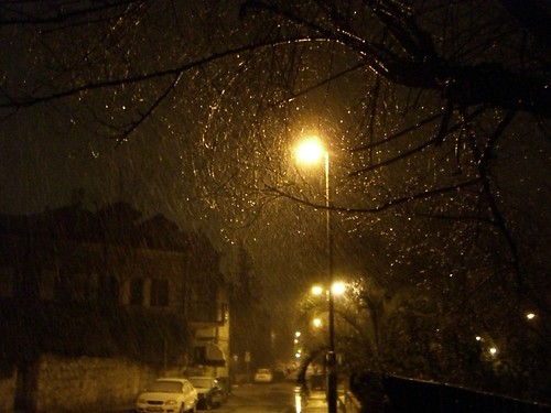 Street in snow by Ahoova