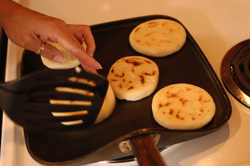 arepas - time to turn these over