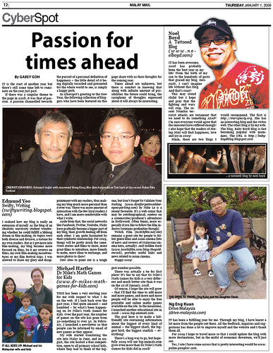 Passion for times ahead - Jan 1 2009 interview with Malay Mail
