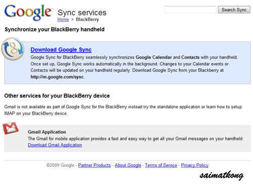 Google Sync with BlackBerry