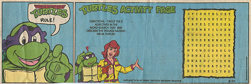 Teenage Mutant Ninja Turtles { newspaper strip, Word Search }   ..art by Berger :: 05241992