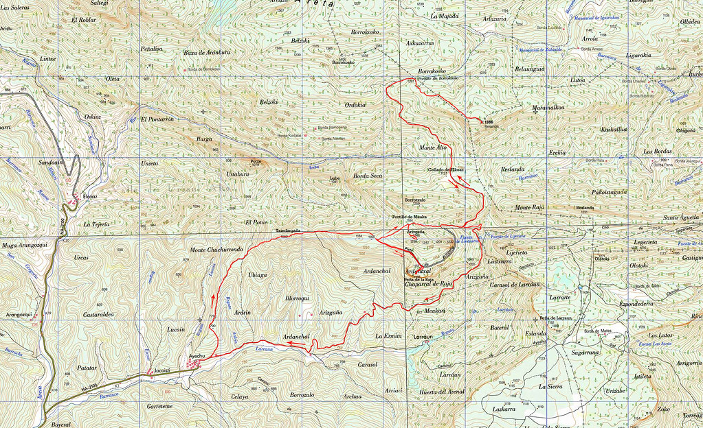 Mapa 25k Arizgaña-Remendía