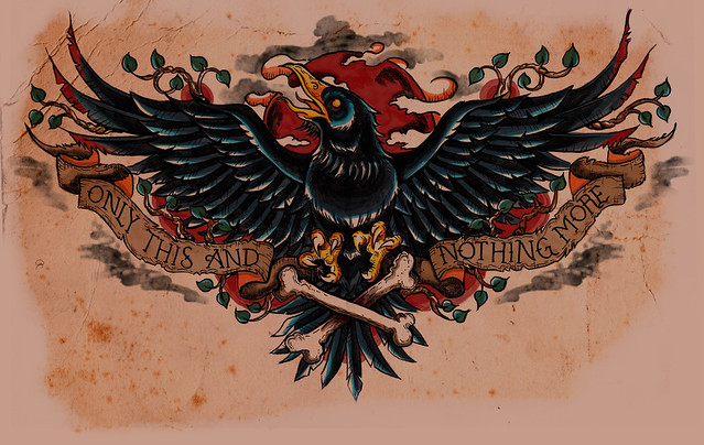 Raven Tattoo Deisgn. Raven chest piece I designed.