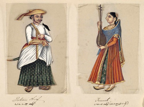 002-Jefe Patau y su mujer-Seventy two specimens of castes in India 1837