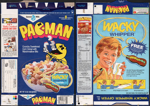 General Mills - Pac-Man cereal box - Wacky Whipper Offer - 1987