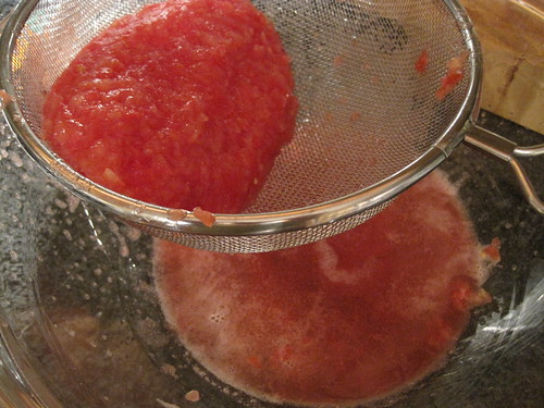 Draining My Tomatoes for Salsa