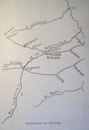 Operações no Rovuma, mapa eleborado pelo General Gomes da Costa