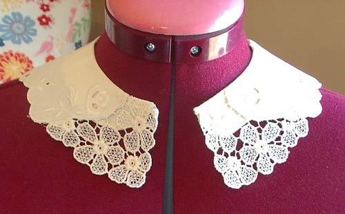 machine lace and fabric vintage collar