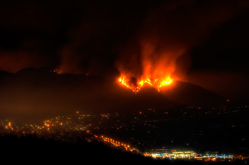  フリー画像| ニュース系| 火事/火災| 街の風景| 夜景| 山火事| アメリカ風景| ロサンゼルス|    フリー素材| 