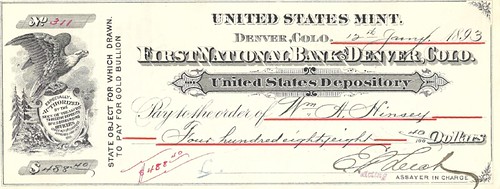 Denver Mint check 1893