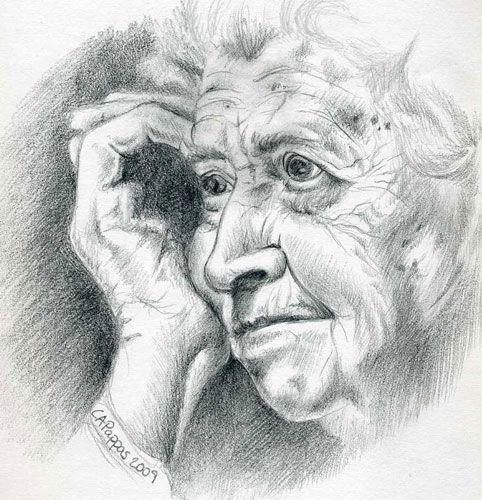 Old Woman Thinking