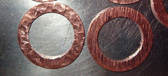 textured copper washers