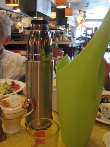 Tableside thermos if coffee at Les Cabotins