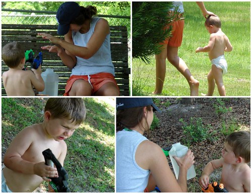 Squirt Guns with Minna and Gavin