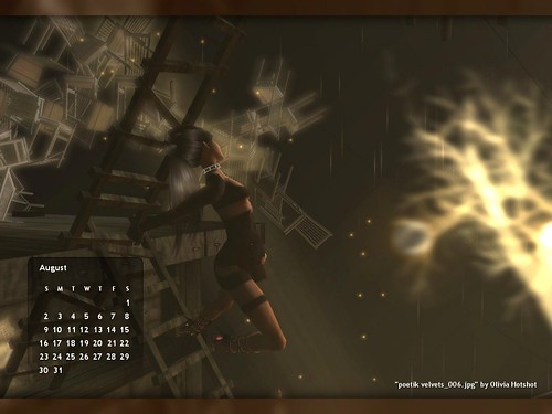 Second Life August 2009 Desktop Wallpaper Calendar