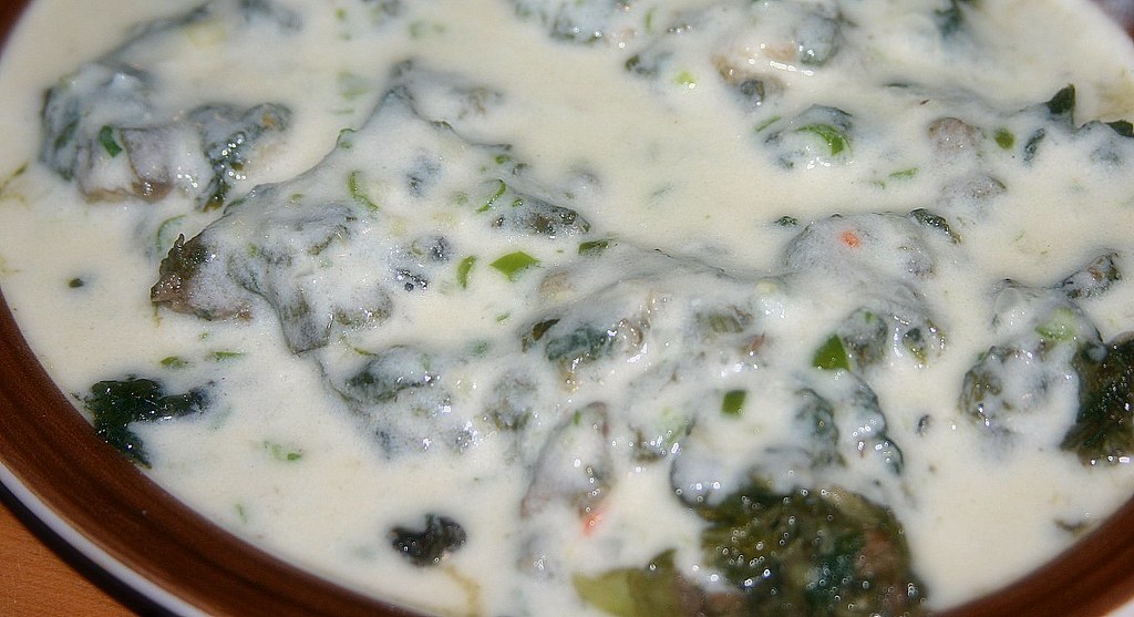 Taro Leaves in Coconut Milk, or Laing, a Bicol Specialty from Red Trellis Bicolano cook 