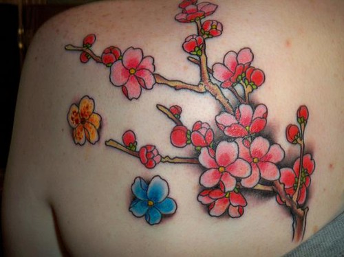 Sakura Tattoo. This is my first tattoo. Its on my left shoulder.