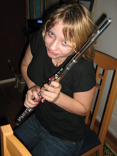 Katherine and her new flute.