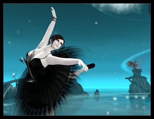 The beautiful “Black Swan Ballerina” dress was designed by Eshi Otawara and 