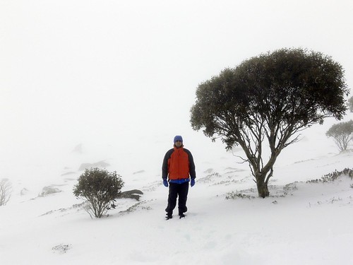 Neerav Bhatt standing in Isolated Part of Charlotte Pass After Snowstorm